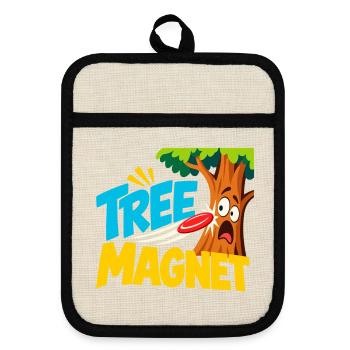 Baum Magnet Cartoon Abenteuer - Topflappen mit Gummirückseite - Leinen/Schwarz  - Vorne