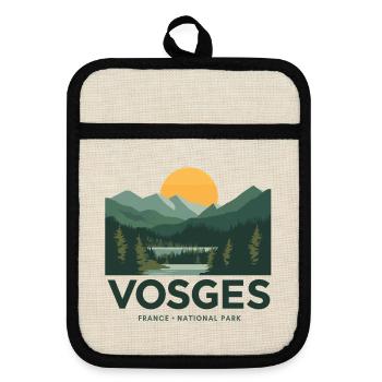 Vosges France National Park - Topflappen mit Gummirückseite - Leinen/Schwarz  - Vorne