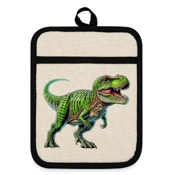 Dinosaure - Maniques avec dos en caoutchouc - lin/noir  - Devant
