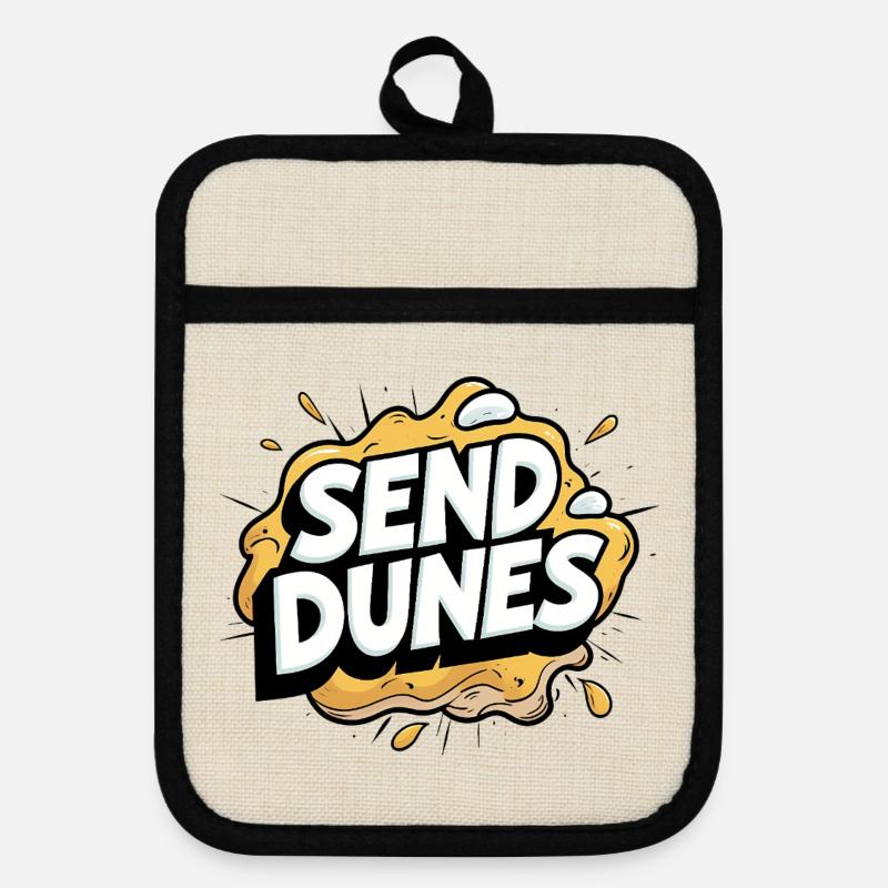 Send Dunes - Pot holders with rubber back - linen/black 