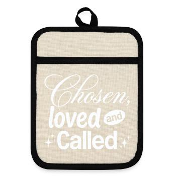 Chose, Loved, and Called - Topflappen mit Gummirückseite - Leinen/Schwarz  - Vorne