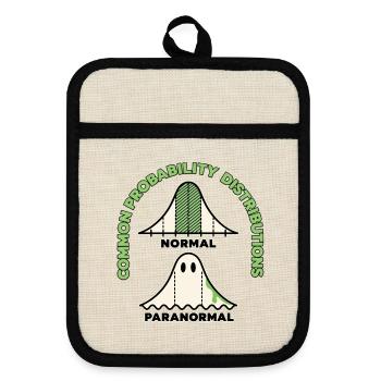 Normal oder paranormal - Topflappen mit Gummirückseite - Leinen/Schwarz  - Vorne