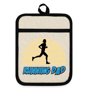 Running dad - Maniques avec dos en caoutchouc - lin/noir  - Devant