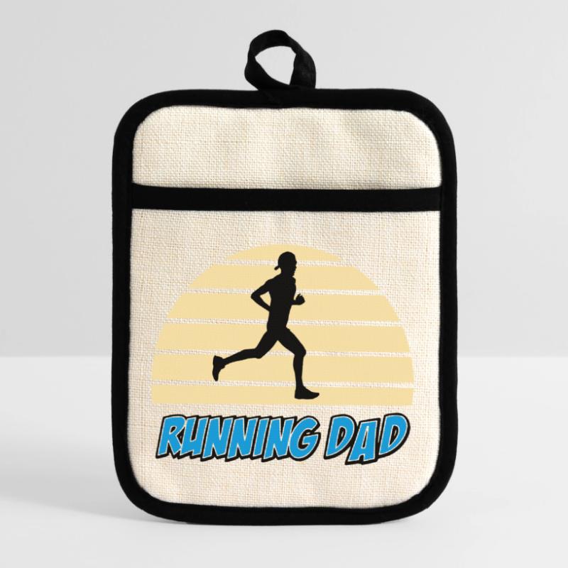 Running dad Pot holders with rubber back