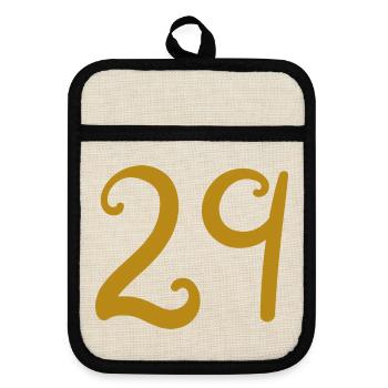 29 - Pot holders with rubber back - linen/black  - Front