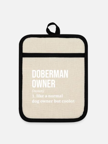 Doberman Doberman Doberman - Topflappen mit Gummirückseite - Leinen/Schwarz