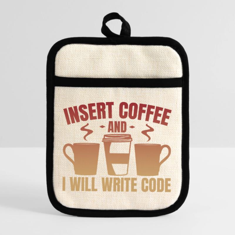 Throw in coffee and write code Pot holders with rubber back
