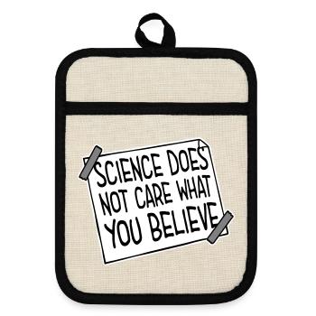 La science se moque de ce que vous croyez Logo des faits - Maniques avec dos en caoutchouc - lin/noir  - Devant