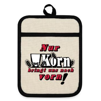 Only corn brings us ... (24) - Pot holders with rubber back - linen/black  - Front