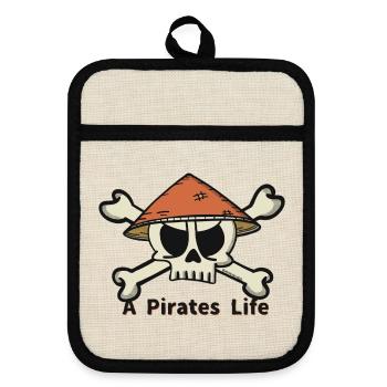 Un logo de Pirates Life - Maniques avec dos en caoutchouc - lin/noir  - Devant