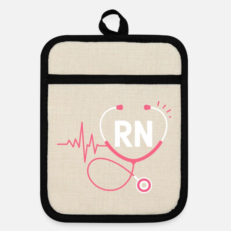 Stéthoscope à battement cardiaque RN - Maniques avec dos en caoutchouc - lin/noir 