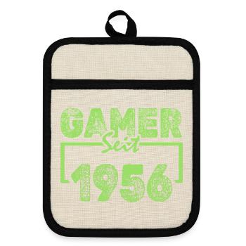 Nerd 1956 - Topflappen mit Gummirückseite - Leinen/Schwarz  - Vorne