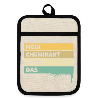 Handwerker Chemikant - Topflappen mit Gummirückseite - Leinen/Schwarz  - Vorne