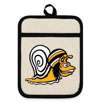 snail reggae music rasta hair hat Jamaica - Pot holders with rubber back - linen/black  - Front