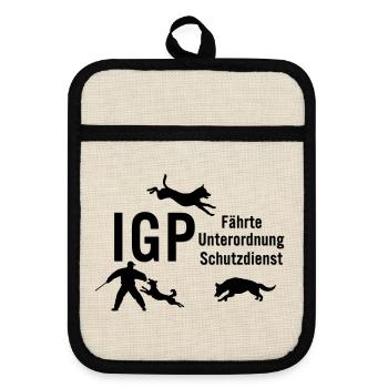 IGP Hundesport - Black - Topflappen mit Gummirückseite - Leinen/Schwarz  - Vorne