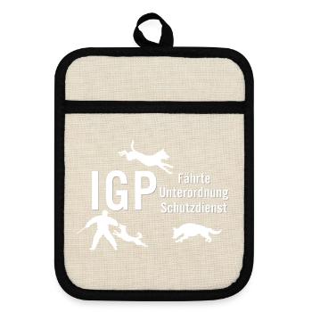 IGP Hundesport - White - Topflappen mit Gummirückseite - Leinen/Schwarz  - Vorne