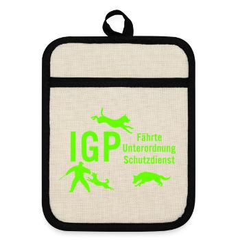 IGP Hundesport - Green - Topflappen mit Gummirückseite - Leinen/Schwarz  - Vorne
