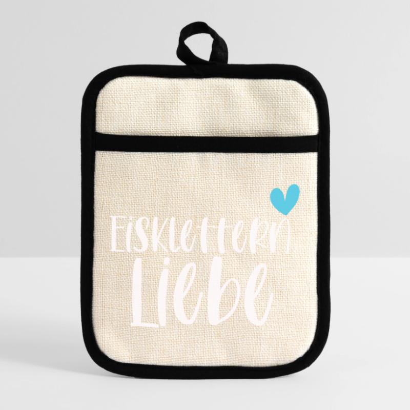 Klettern Eisklettern Liebe Eispickel Geschenk Topflappen mit Gummirückseite