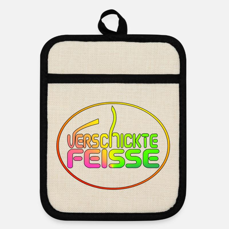 Feisse sent - Pot holders with rubber back - linen/black 