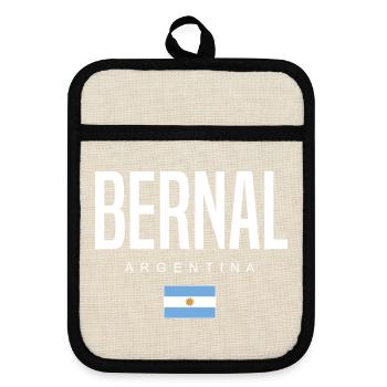 Bernal Argentina Argentinian - Pot holders with rubber back - linen/black  - Front