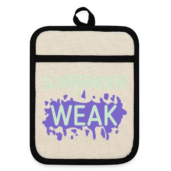 Devotion is weak splash - Pot holders with rubber back - linen/black  - Front