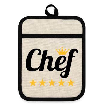 Chef - Maniques avec dos en caoutchouc - lin/noir  - Devant