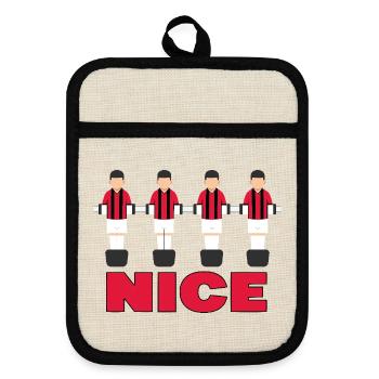 Nice - Pot holders with rubber back - linen/black  - Front