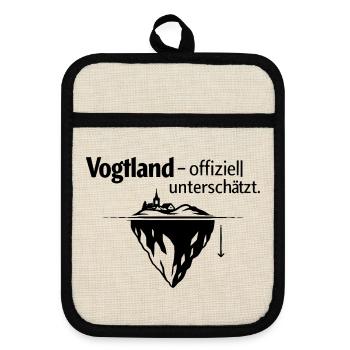Vogtland - unterschätzt - Topflappen mit Gummirückseite - Leinen/Schwarz  - Vorne