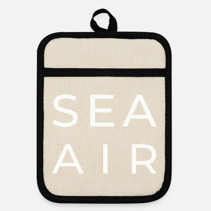 SEA AIR - Pot holders with rubber back - linen/black