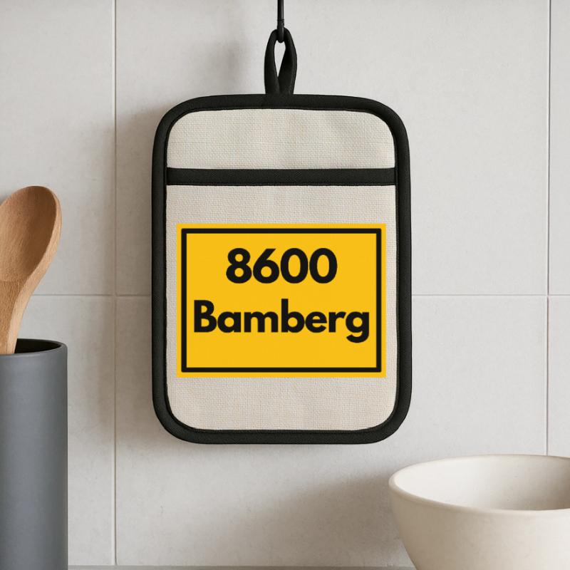 OLD POSTCODE POSTCODE RETRO 8600 BAMBERG FRANKEN Pot holders with rubber back