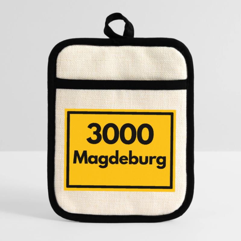 OLD POSTCODE POSTCODE RETRO 3000 MAGDEBURG OSTEN Pot holders with rubber back