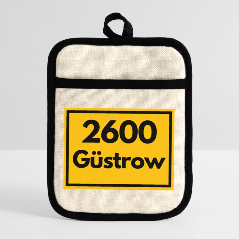OLD POSTCODE ZIP CODE 2600 GÜSTROW RENAISSANCE Pot holders with rubber back
