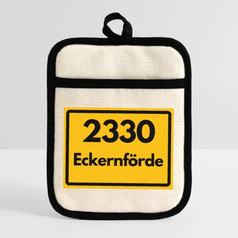 OLD POSTCODE POSTCODE RETRO 2330 ECKERNFÖRDE FJORD Pot holders with rubber back