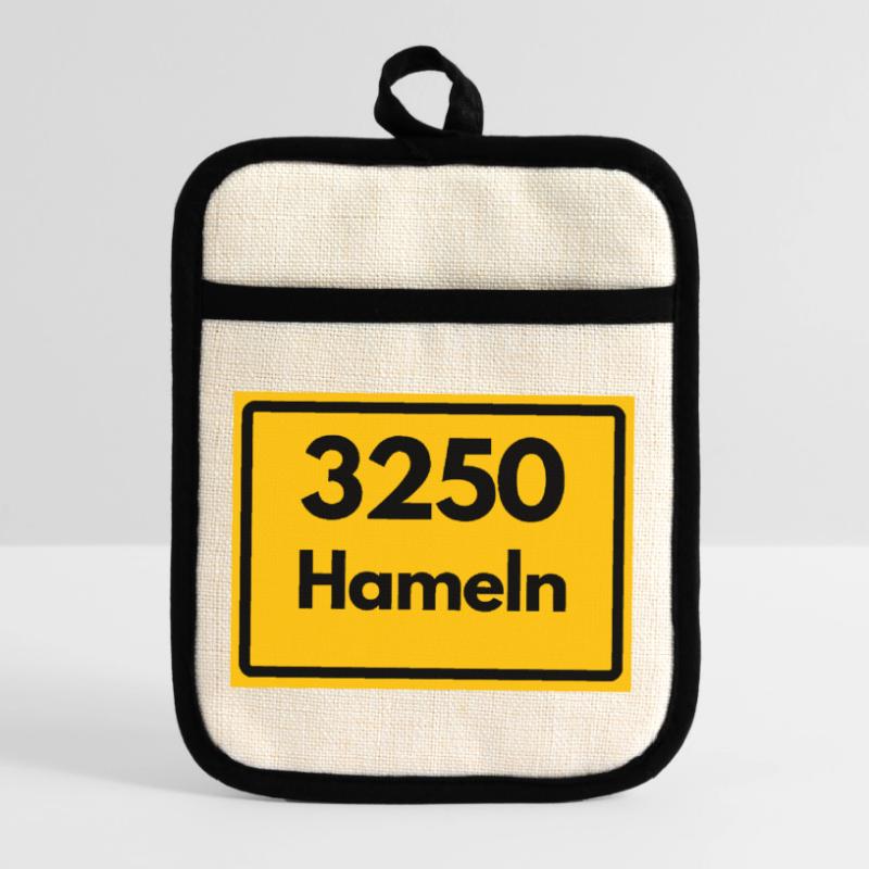 OLD POSTCODE POSTCODE 3250 HAMELN RATTENFÄNGER Pot holders with rubber back