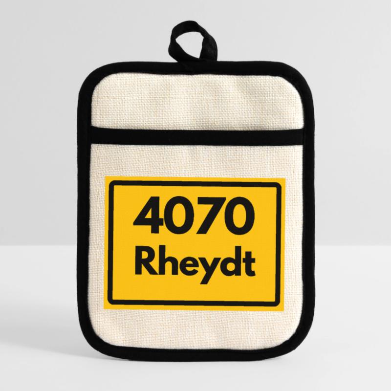 OLD POSTCODE POSTCODE RETRO 4070 RHEYDT – SCHLOSS Pot holders with rubber back