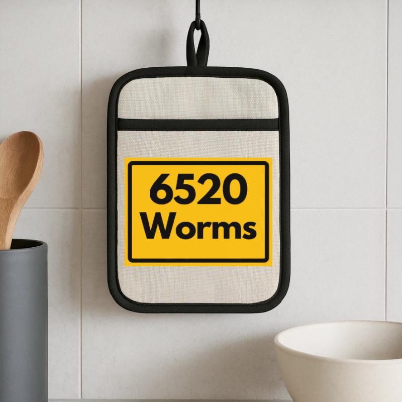 OLD POSTCODE POSTCODE RETRO 6520 WORMS Pot holders with rubber back