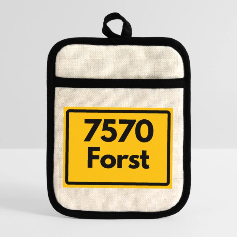 OLD POSTCODE POSTCODE RETRO 7570 FORST Pot holders with rubber back
