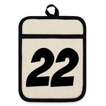 22- - Pot holders with rubber back - linen/black  - Front