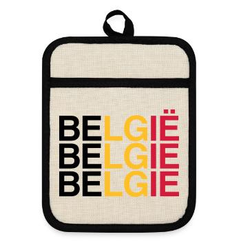 BELGIE Drapeau Belge - Belgique - Belgique 2024 - Maniques avec dos en caoutchouc - lin/noir  - Devant