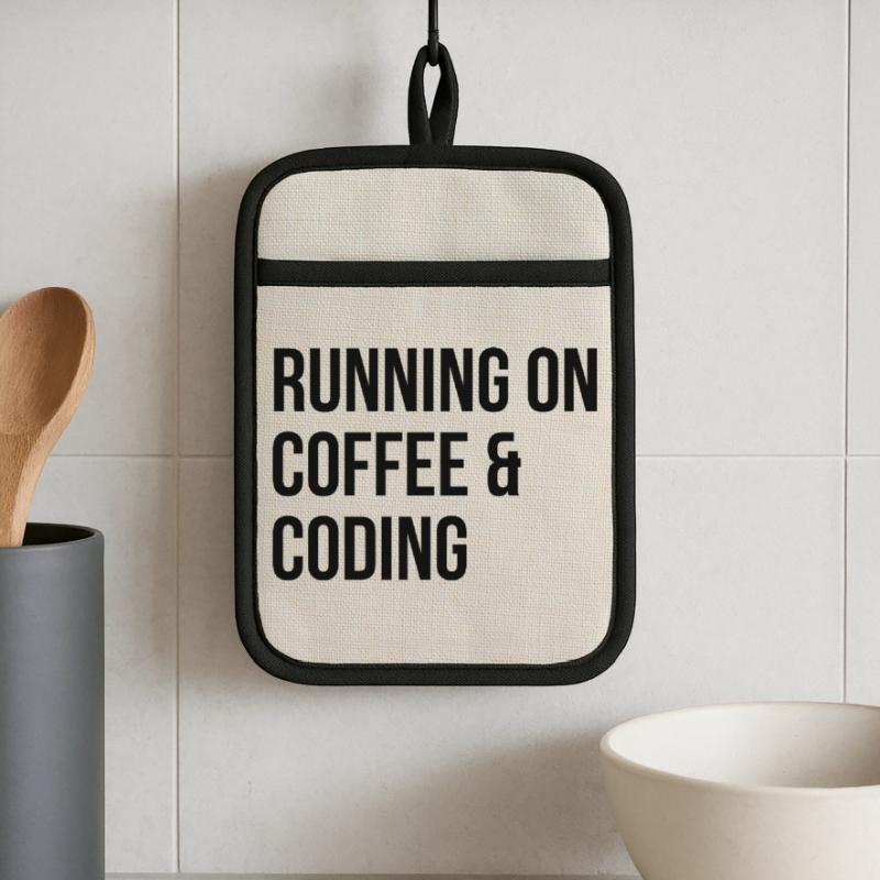 Coding Coding Coding Pot holders with rubber back