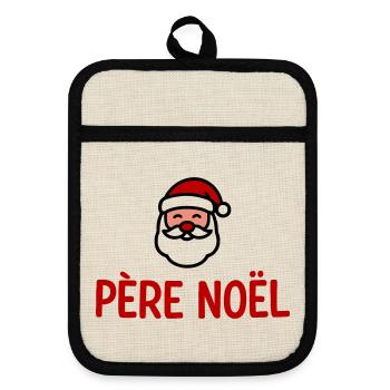Santa Claus humor - Pot holders with rubber back - linen/black  - Front