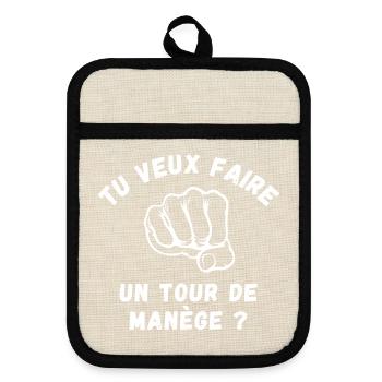 bagarre, boxe, boxeur - Maniques avec dos en caoutchouc - lin/noir  - Devant