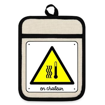 Heat - Pot holders with rubber back - linen/black  - Front