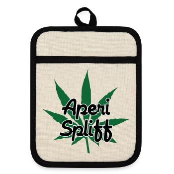 Aperi Spliff - Cannabis - Weed - Maniques avec dos en caoutchouc - lin/noir  - Devant