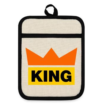 King / 3 Colours - Pot holders with rubber back - linen/black  - Front
