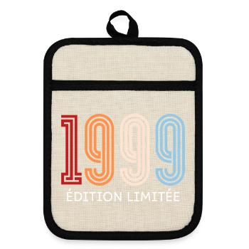 1999 édition limitée vintage - Maniques avec dos en caoutchouc - lin/noir  - Devant