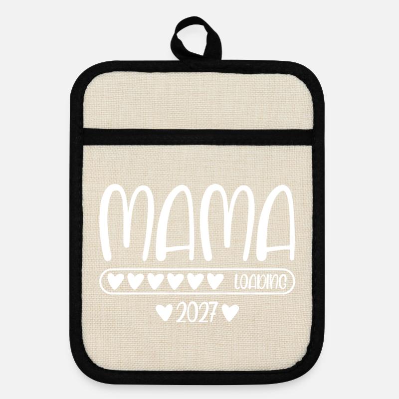 Mama 2027 loading - Pot holders with rubber back - linen/black 