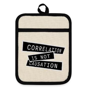 La corrélation n’est pas la causalité : la science des nerds - Maniques avec dos en caoutchouc - lin/noir  - Devant