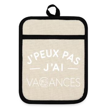 Vacances Humour Cadeau Esprit Détente - Maniques avec dos en caoutchouc - lin/noir  - Devant