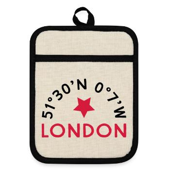 London - Pot holders with rubber back - linen/black  - Front